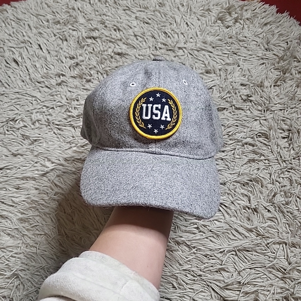 Unisex Silverwave USA Baseball Cap Hat Grey Wool Blend Front Patch Slvr Wv OS